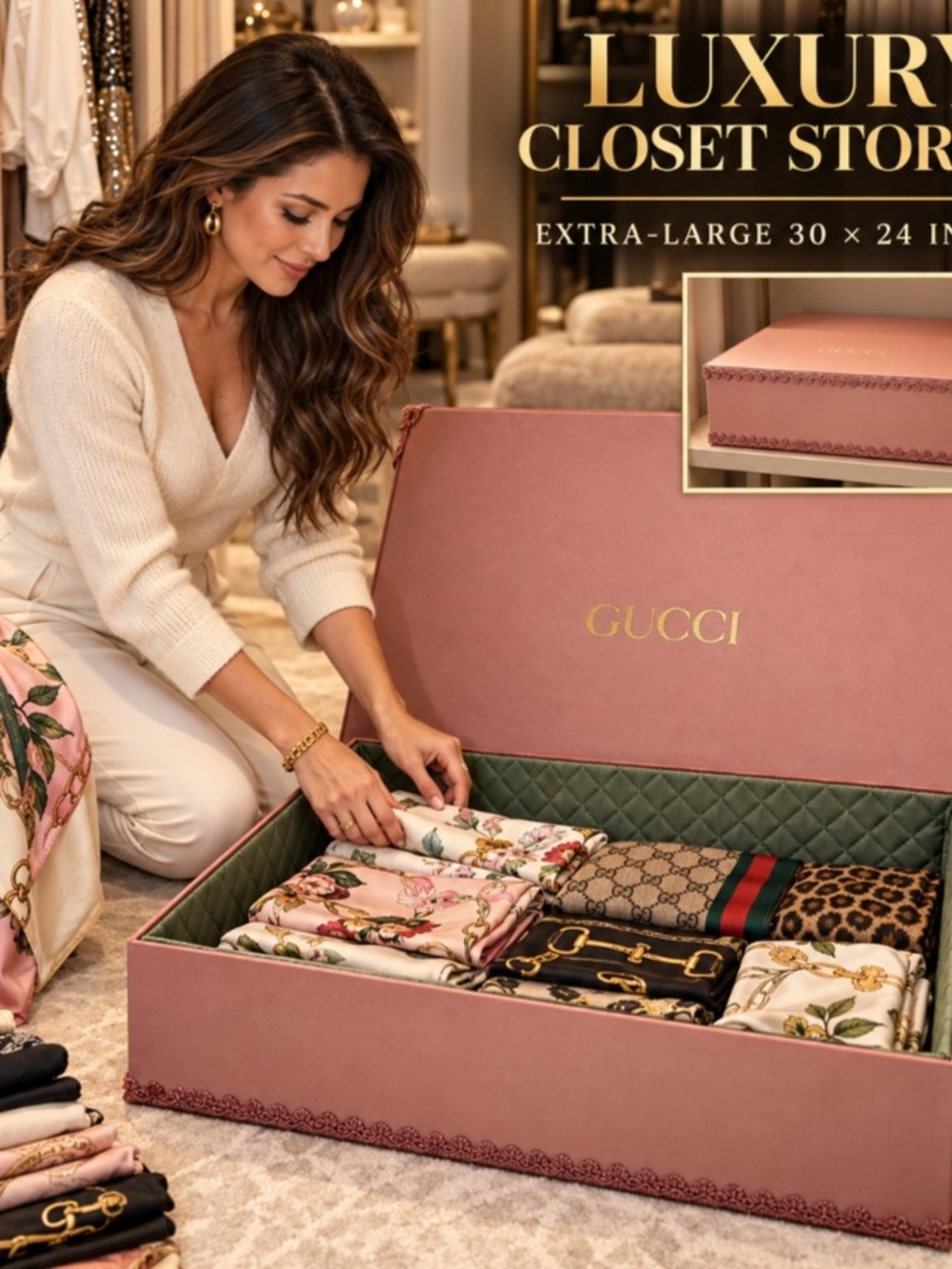 Gucci Alessandro Michele Pink Collector Box Green Quilted Dustbag HTF RARE - Picture 2 of 14